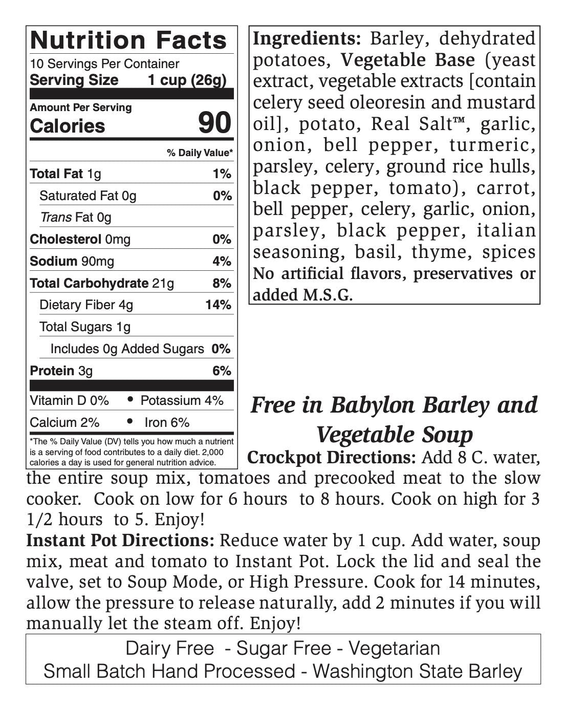 Free in Babylon Barley and Vegetable Soup Mix