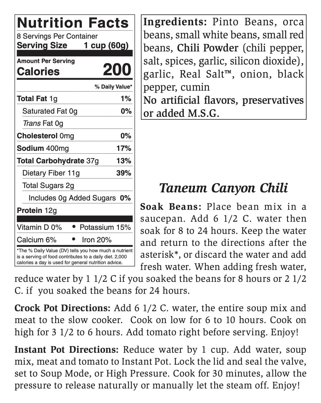 Taneum Canyon Chili Mix