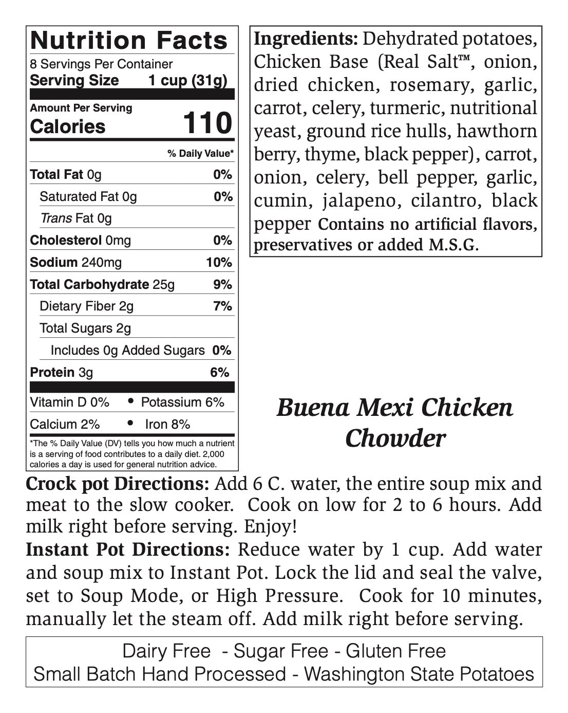 Buena Mexi Chicken Chowder Mix