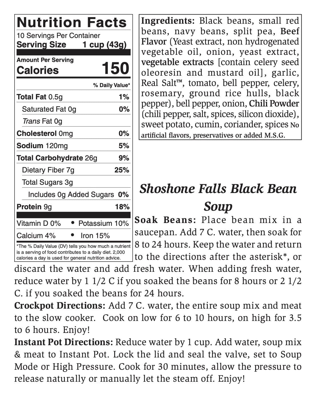 Shoshone Falls Black Bean Soup Mix