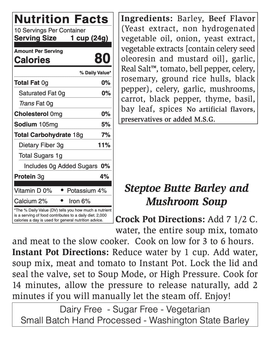 Steptoe Butte Barley and Mushroom Soup Mix