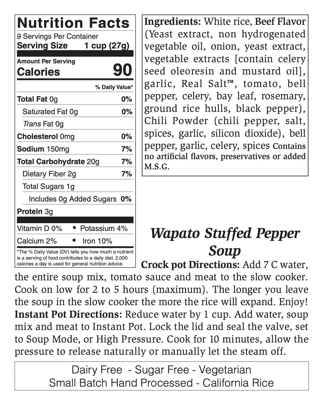 Wapato Stuffed Pepper Soup Mix