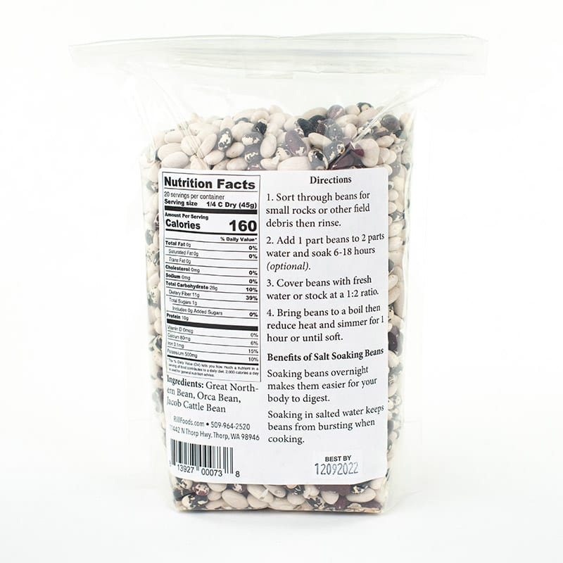 Heirloom Bean Mix Package BAck